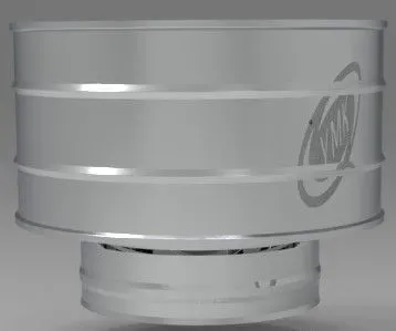 Оголовок с дефлектором, ф 115х200, AISI 439/439, 1,0мм/0,5мм, (К), h=230мм, тип-2