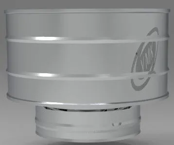 Оголовок с дефлектором, ф 150х220, AISI 439/439, 1,0мм/0,5мм, (К), h=260мм, тип-2