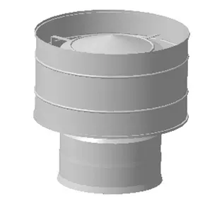 (С/П) Оголовок с дефлектором, ф 120х200, AISI 439/439, 0,5мм/0,5мм, (К), h=290мм