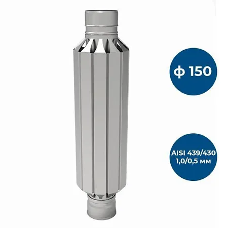 Конвектор Ромашка ф 150, AISI 439/430, 1,0мм/0,5мм