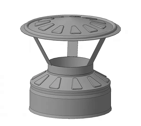Оголовок ф 150х220, AISI 439/439, 0,5мм/0,5мм, (К), тип-2