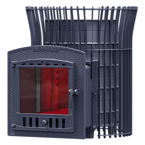 Чугунная печь для бани AVANGARD 30 (П2) в сетке Тюльпан Чугунная печь для бани AVANGARD 30 (П2) в сетке Тюльпан